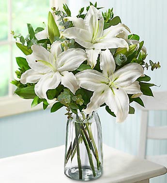 Graceful White Lily Bouquet