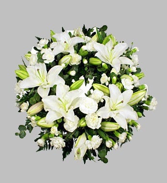 White Lily Wreath for Sympathy