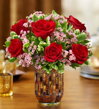Roses in a Mosaic Vase
