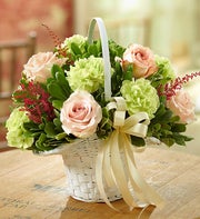 Vineyard Wedding Flower Girl Arrangement