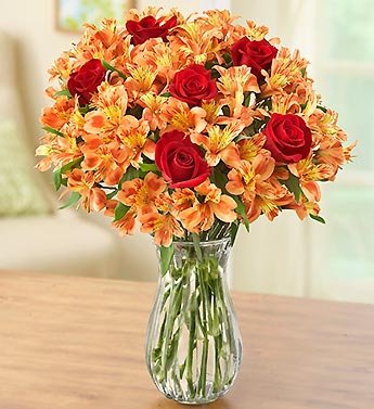 Fall Rose and Peruvian Lily Bouquet