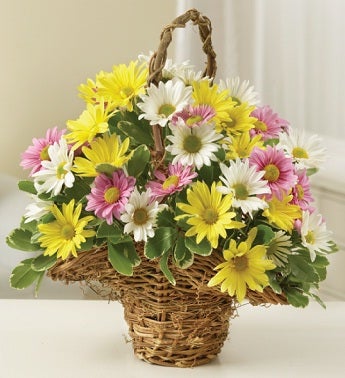 Pastel Daisy Basket
