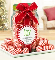 Holiday Joy Peppermint Balls in Mason Jar