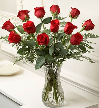 One Dozen Long Stem Red Roses