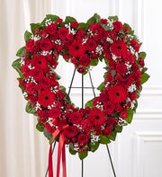 Always Remember Floral Heart Tribute - Red