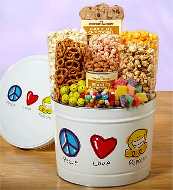 Peace, Love & Popcorn Tin