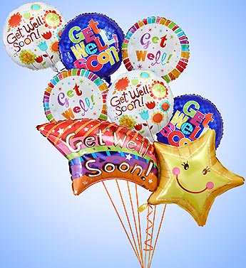 Get Well Soon Shooting Star Mylar Bundle