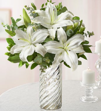 All White Lily Bouquet for Sympathy