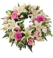 Pink and White Sympathy Wreath