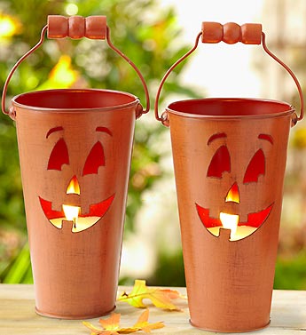 Set of Two Jack O' Lantern Candles