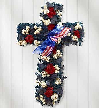 Americana Cross Preserved Wreath