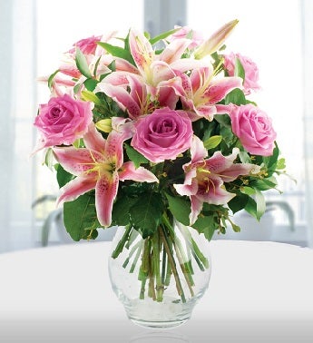 Pink Roses and Lilies