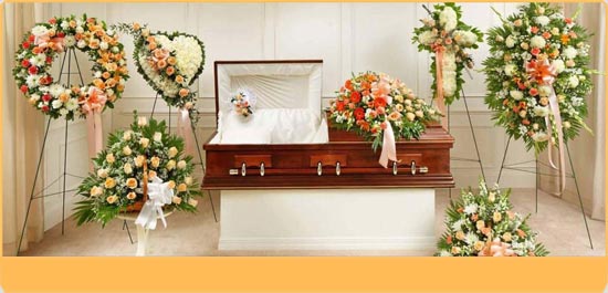 Peach Sympathy Flowers